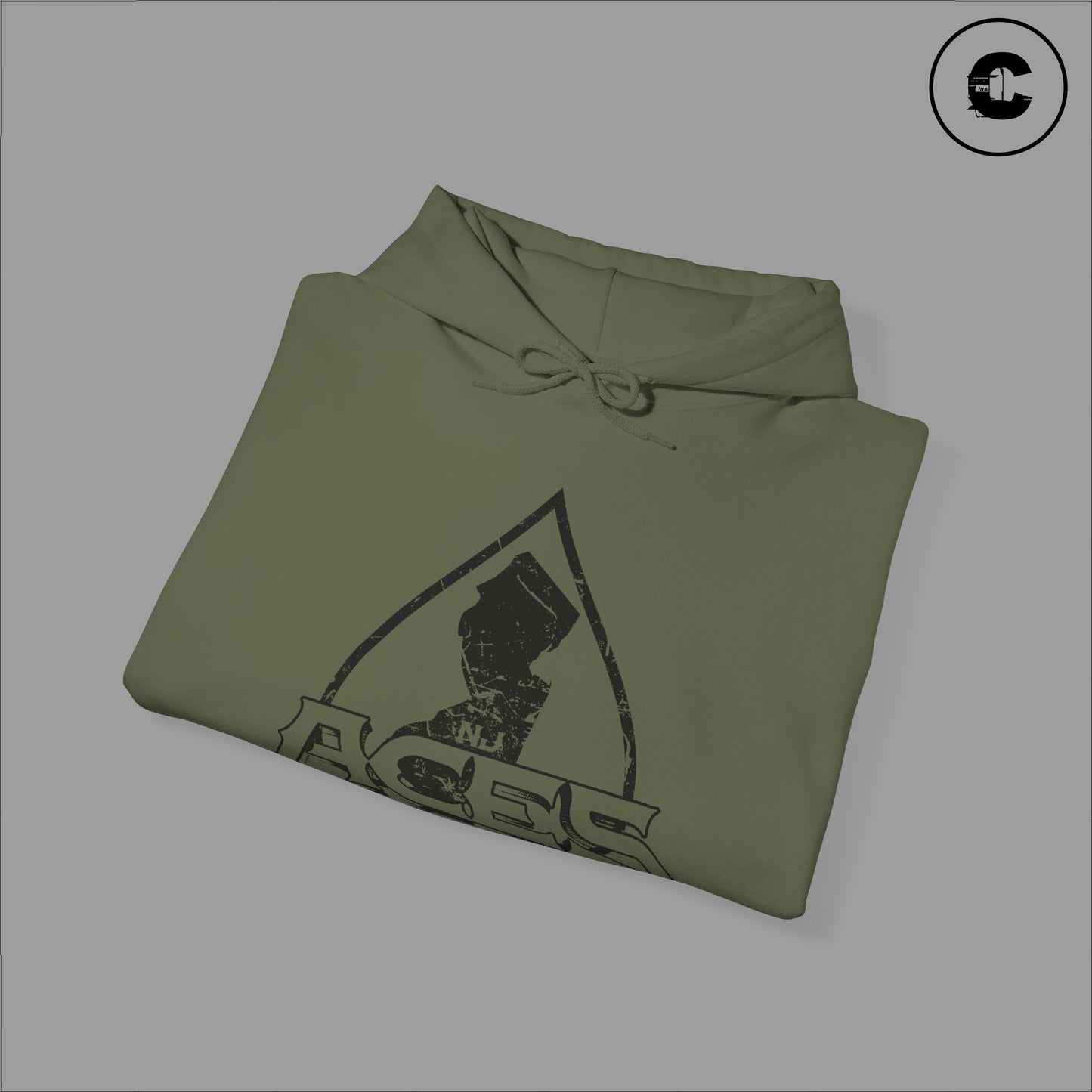 NJ Aces Hoodie Black Logo