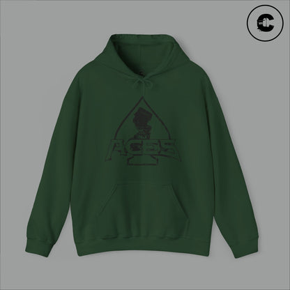 NJ Aces Hoodie Black Logo