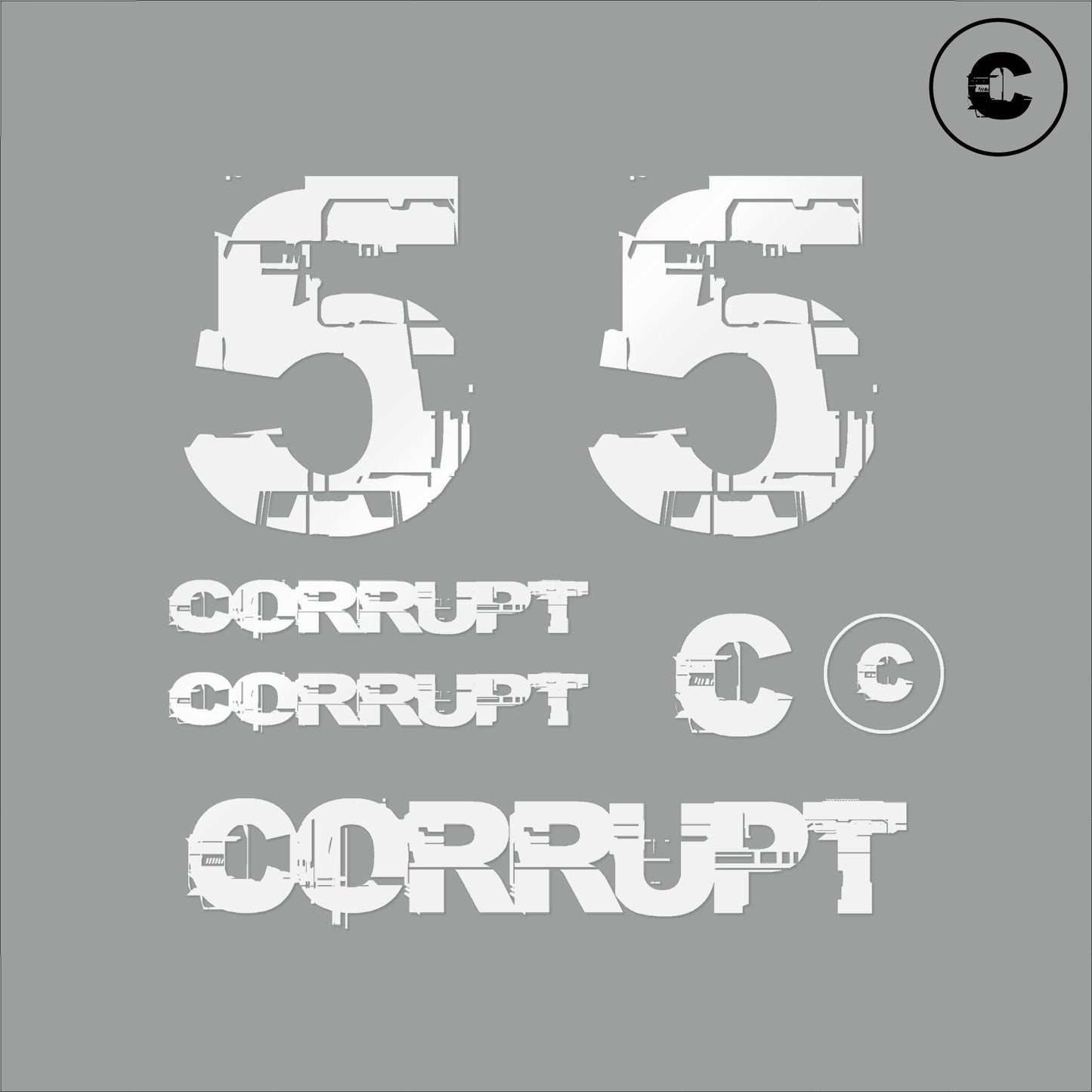 Sticker Pack White Number 5