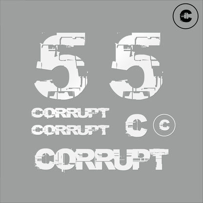 Sticker Pack White Number 5