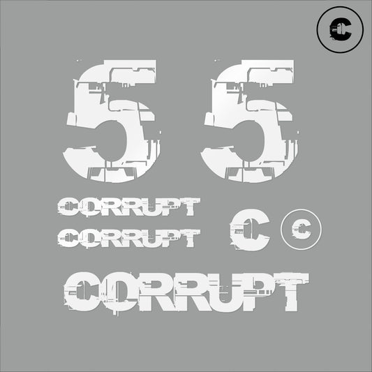 Sticker Pack White Number 5