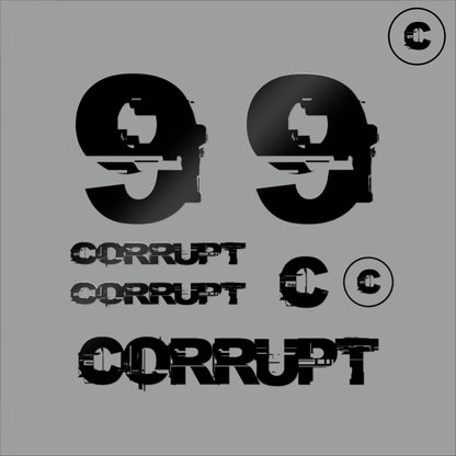 Sticker Pack Black Number 9