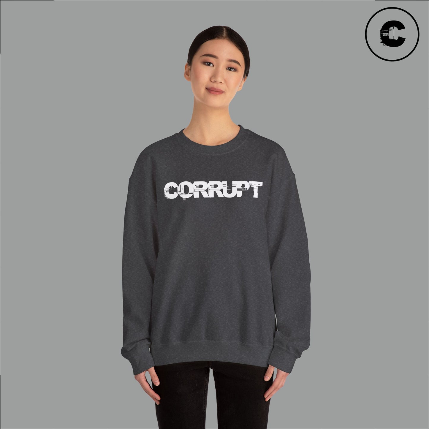 Corrupt Sweatshirt White Logo
