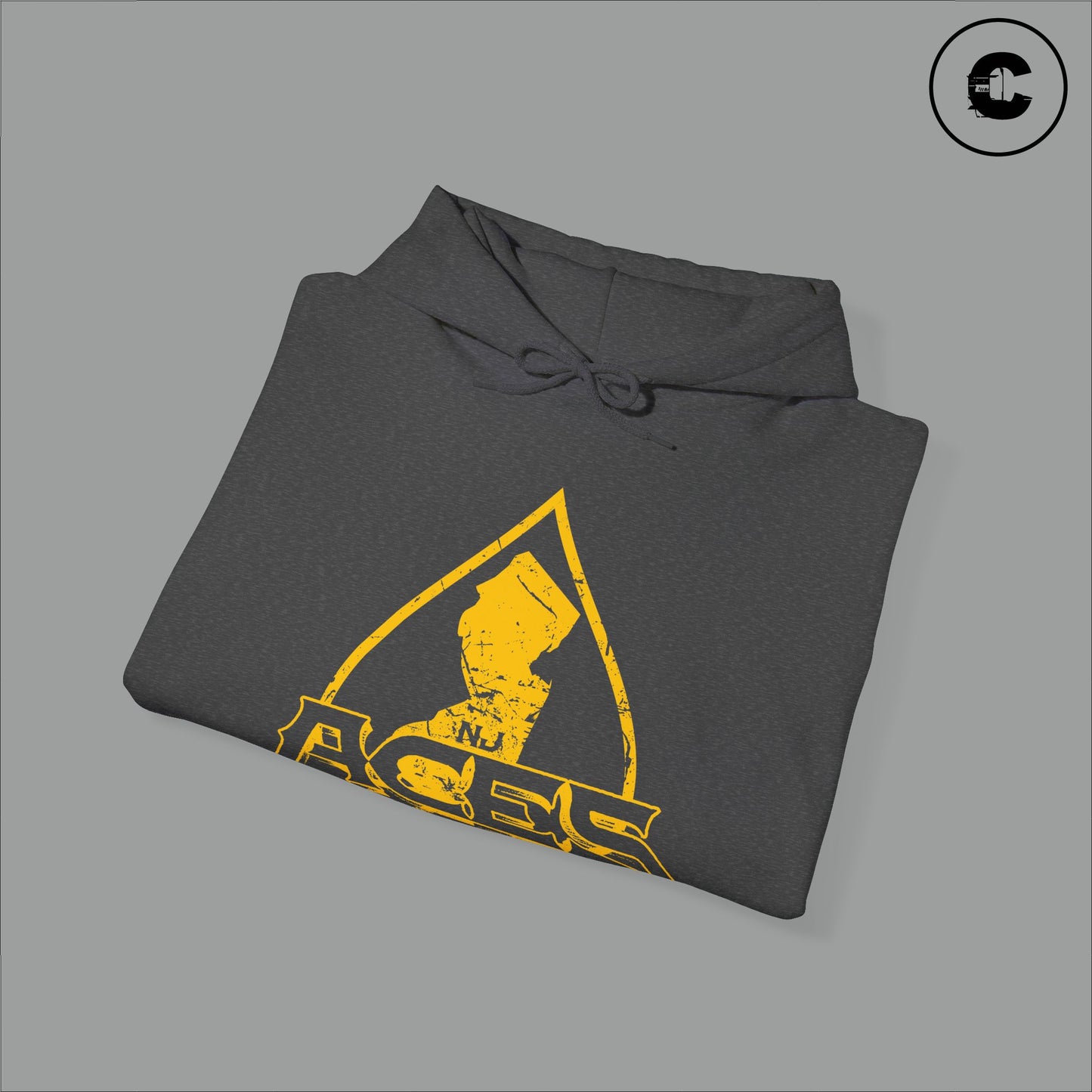 NJ Aces Hoodie Yellow Logo
