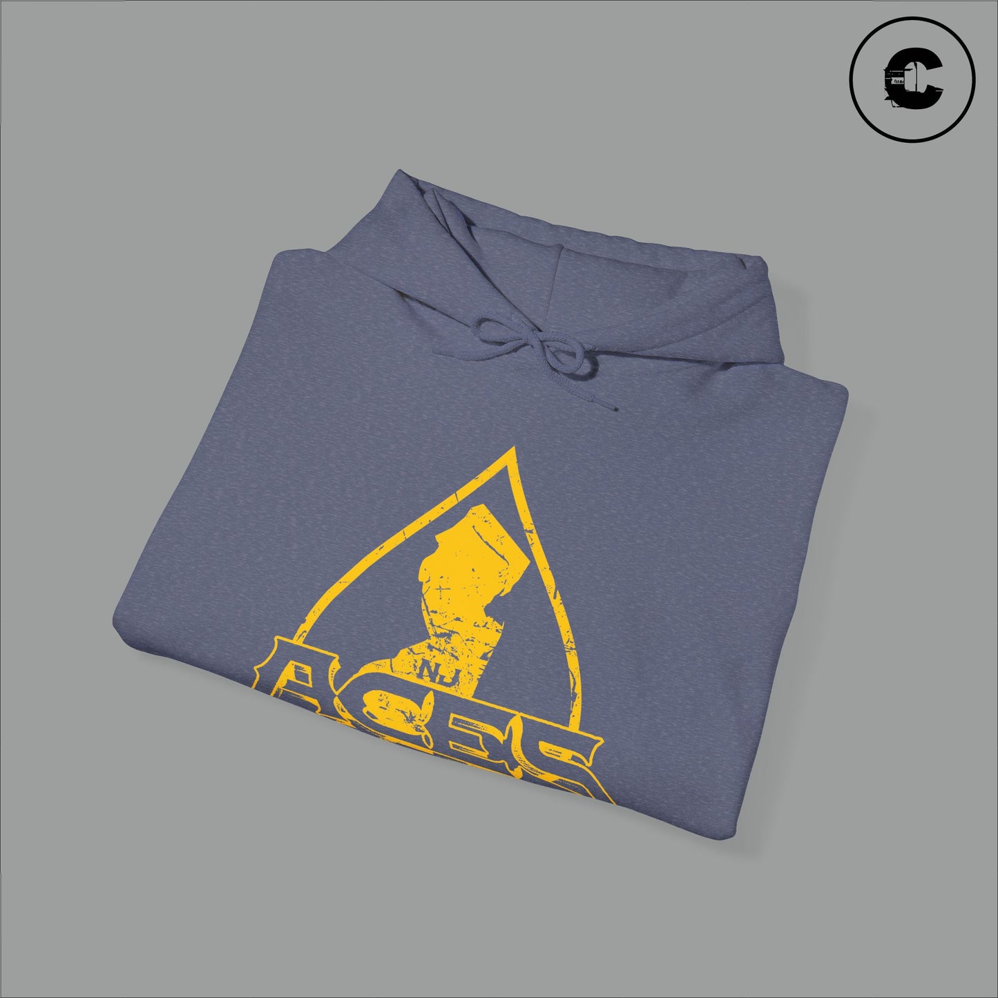 NJ Aces Hoodie Yellow Logo