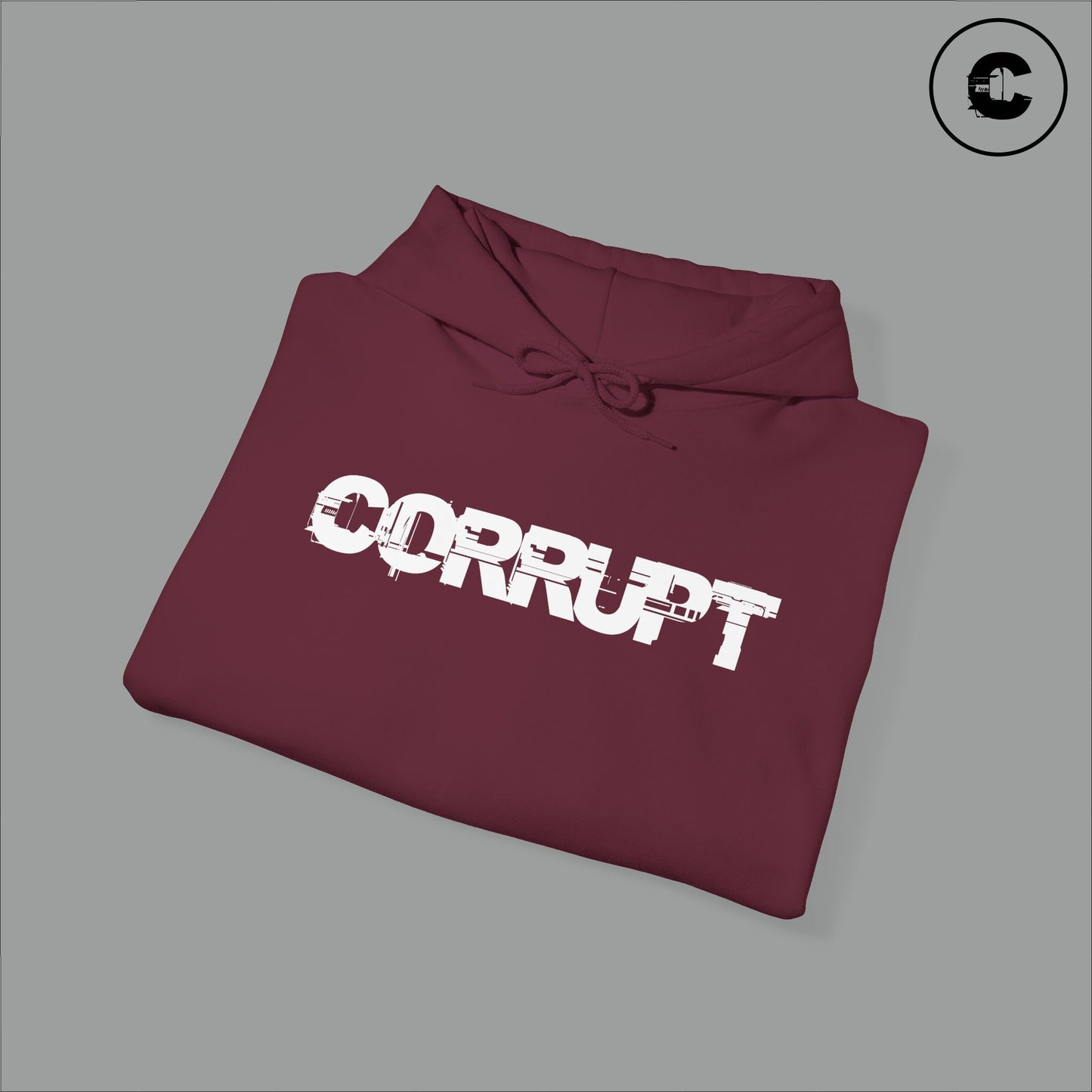 Corrupt Hoodie White Logo