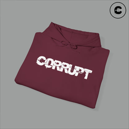 Corrupt Hoodie White Logo