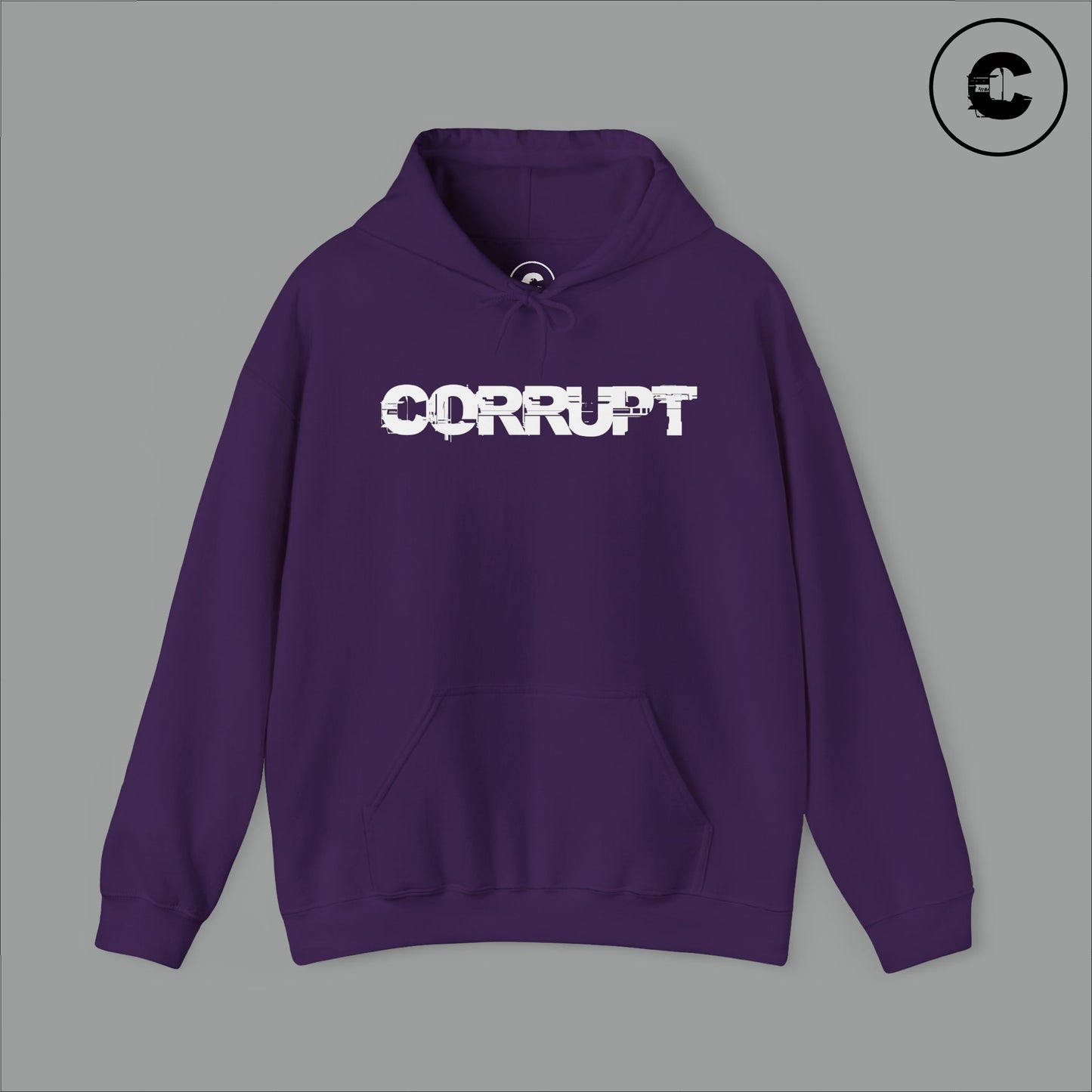 Corrupt Hoodie White Logo