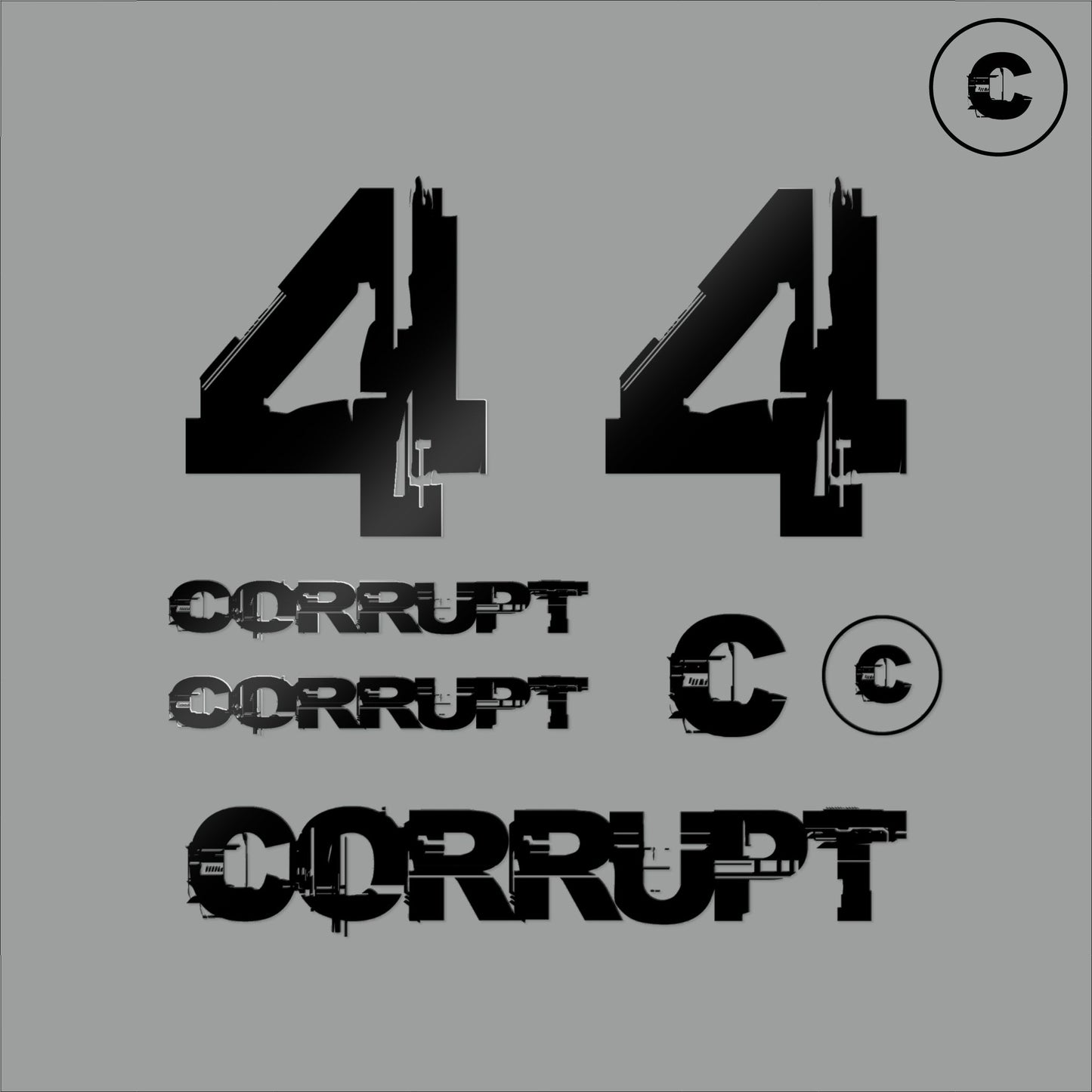 Sticker Pack Black Number 4