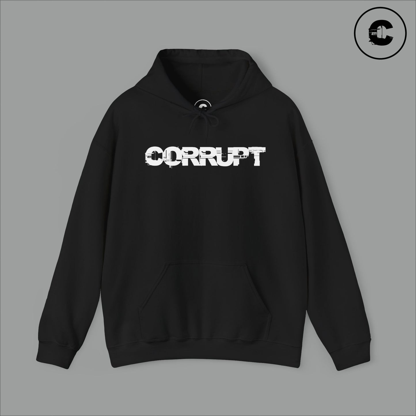 Corrupt Hoodie White Logo