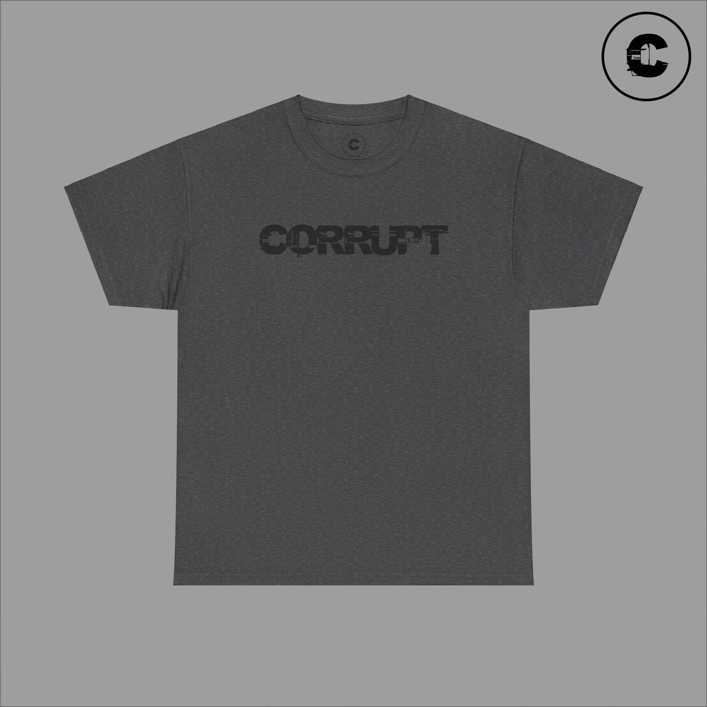 Corrupt Cotton T-Shirt Black Logo