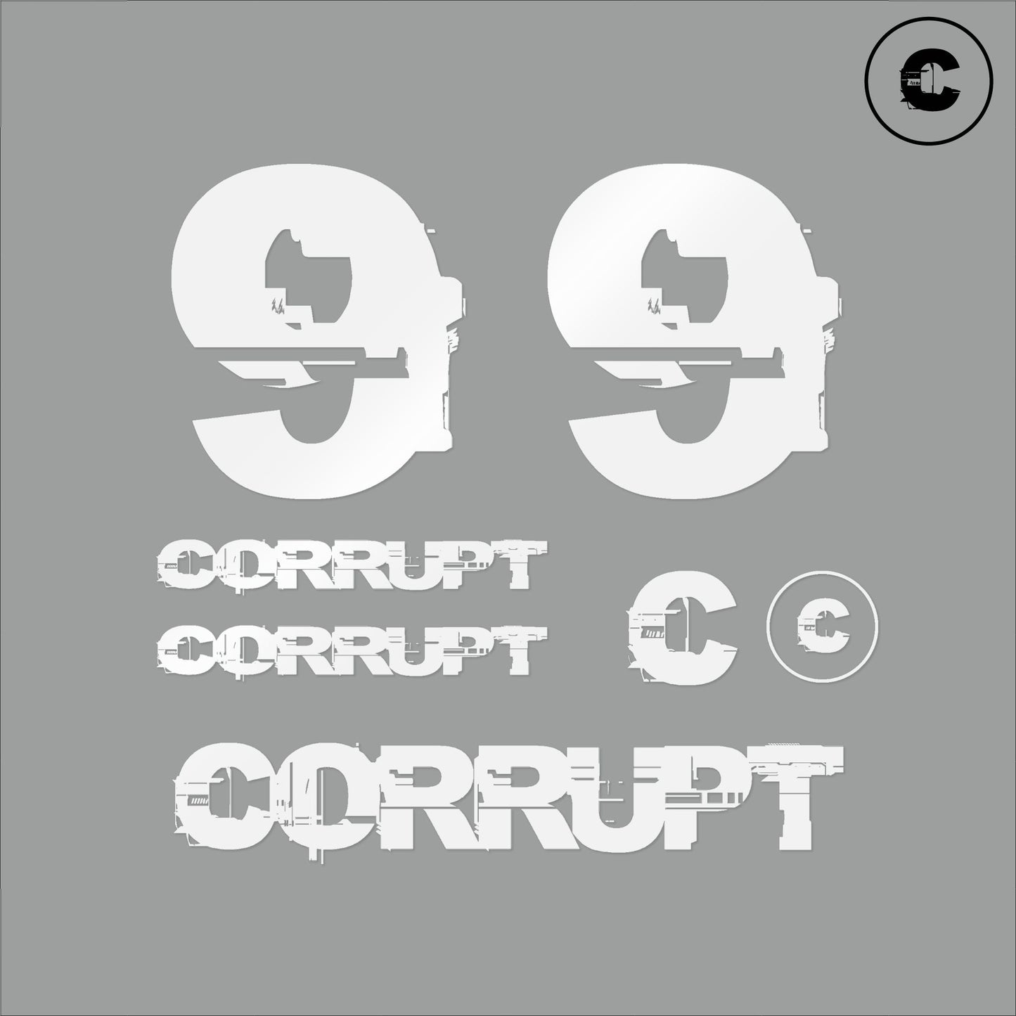 Sticker Pack White Number 9