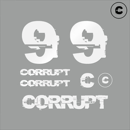 Sticker Pack White Number 9