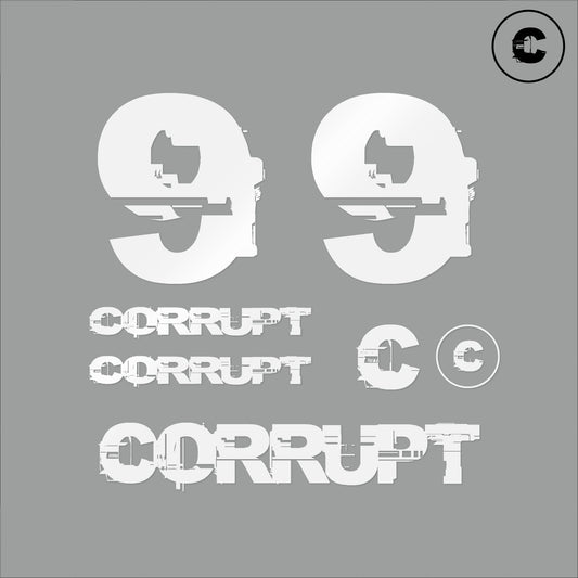 Sticker Pack White Number 9