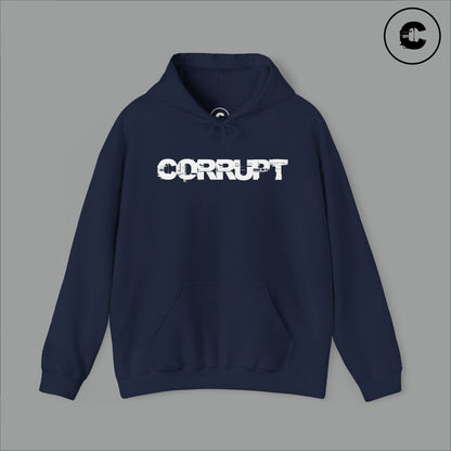 Corrupt Hoodie White Logo