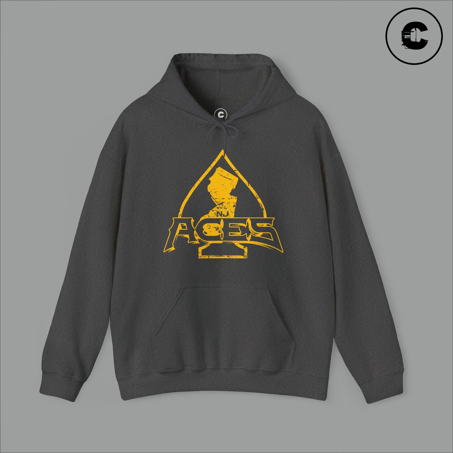 NJ Aces Hoodie Yellow Logo