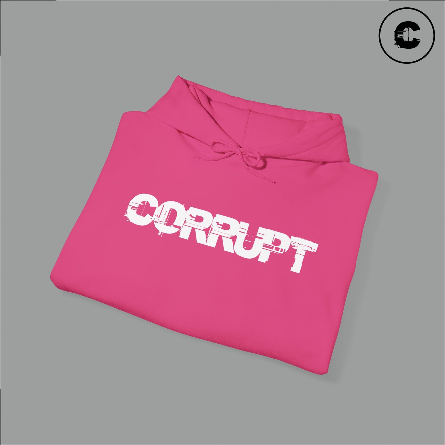 Corrupt Hoodie White Logo