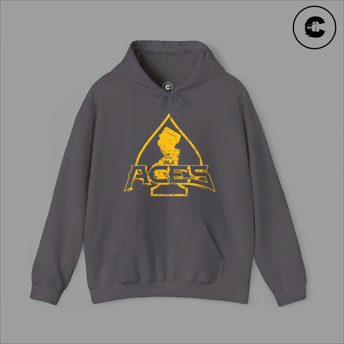 NJ Aces Hoodie Yellow Logo
