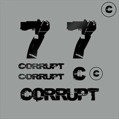 Sticker Pack Black Number 7