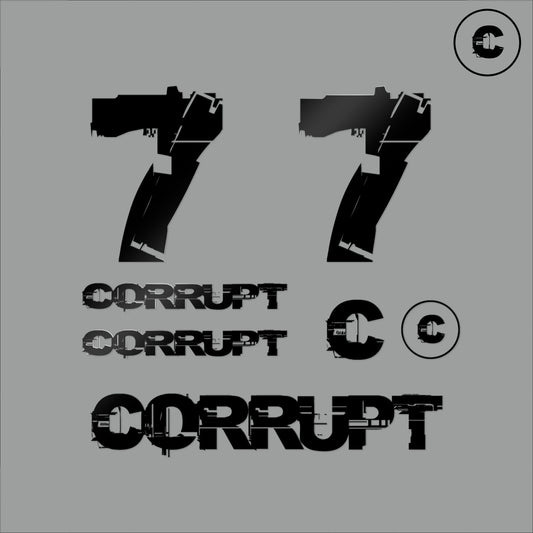 Sticker Pack Black Number 7