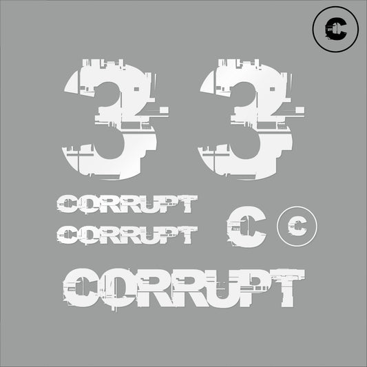 Sticker Pack White Number 3