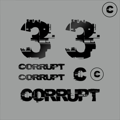 Sticker Pack Black Number 3