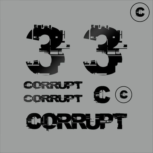 Sticker Pack Black Number 3