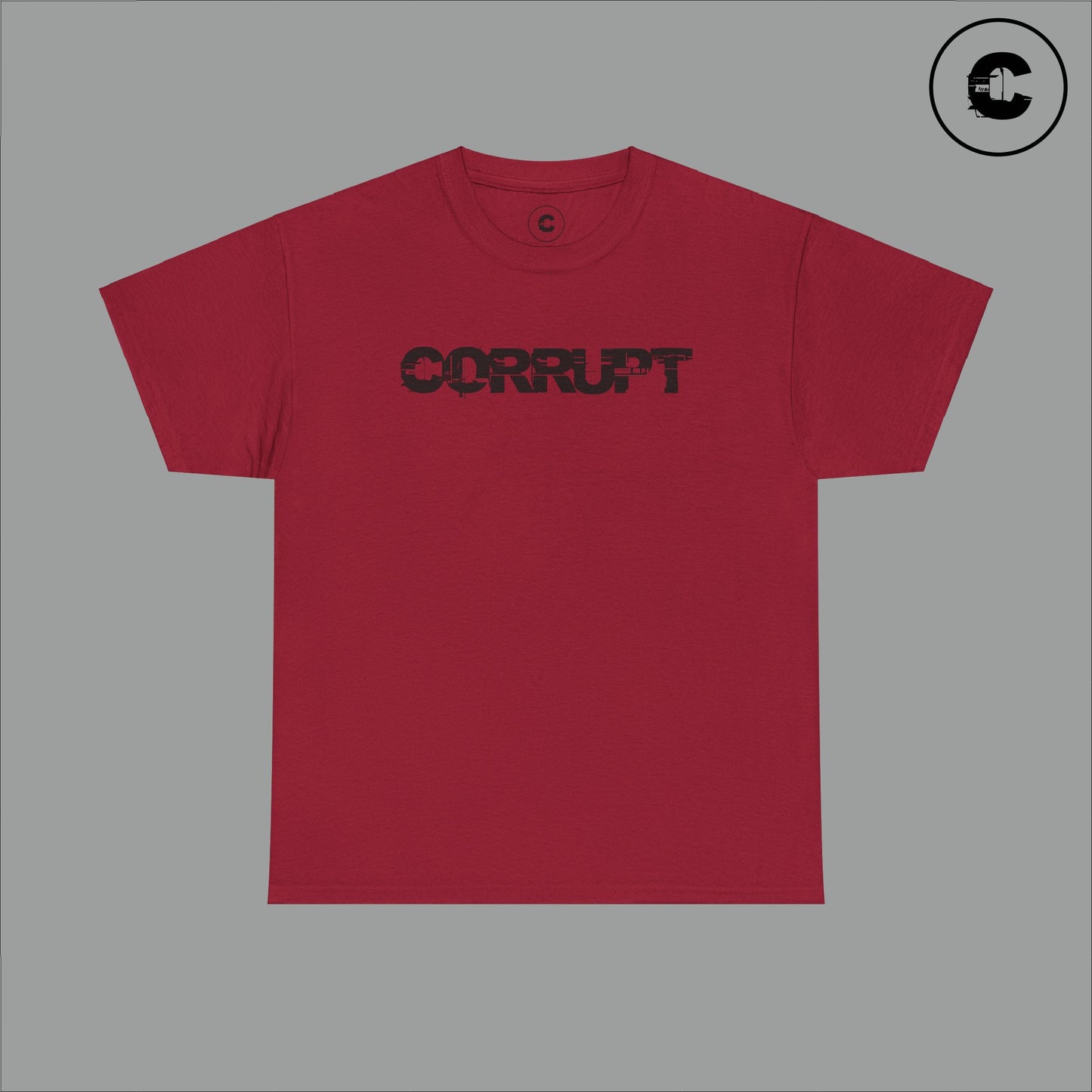 Corrupt Cotton T-Shirt Black Logo