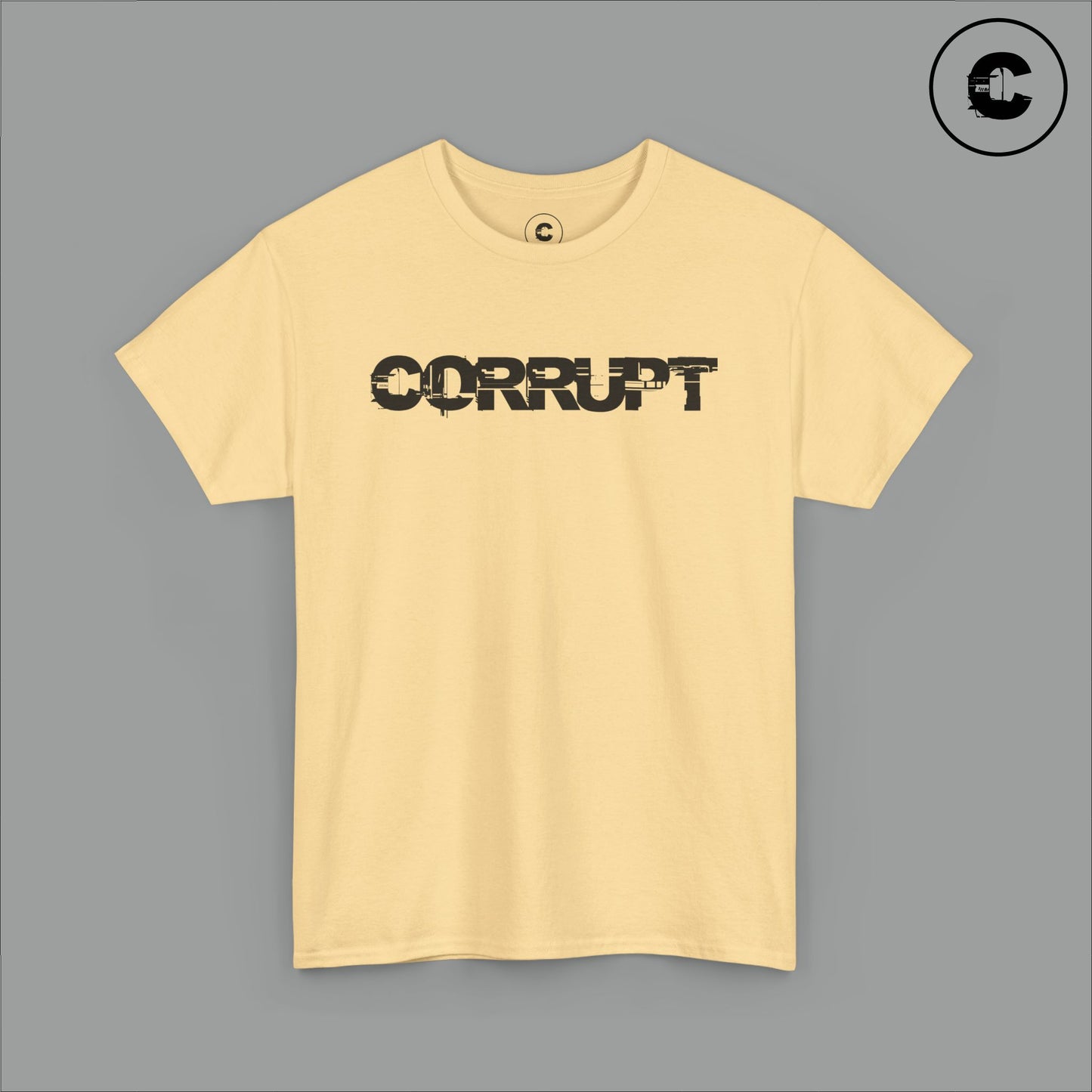 Corrupt Cotton T-Shirt Black Logo